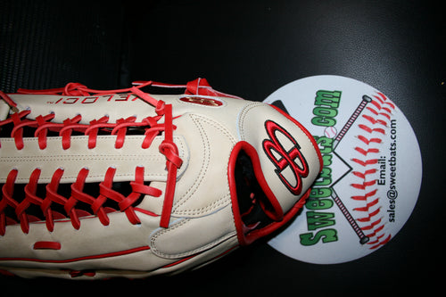 14" Inch BOOMBAH VELOCI Slowpitch Softball Fielding Glove Mitt B17 T Web Tan Red