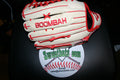 14" Inch BOOMBAH VELOCI Slowpitch Softball Fielding Glove Mitt B17 T Web Tan Red