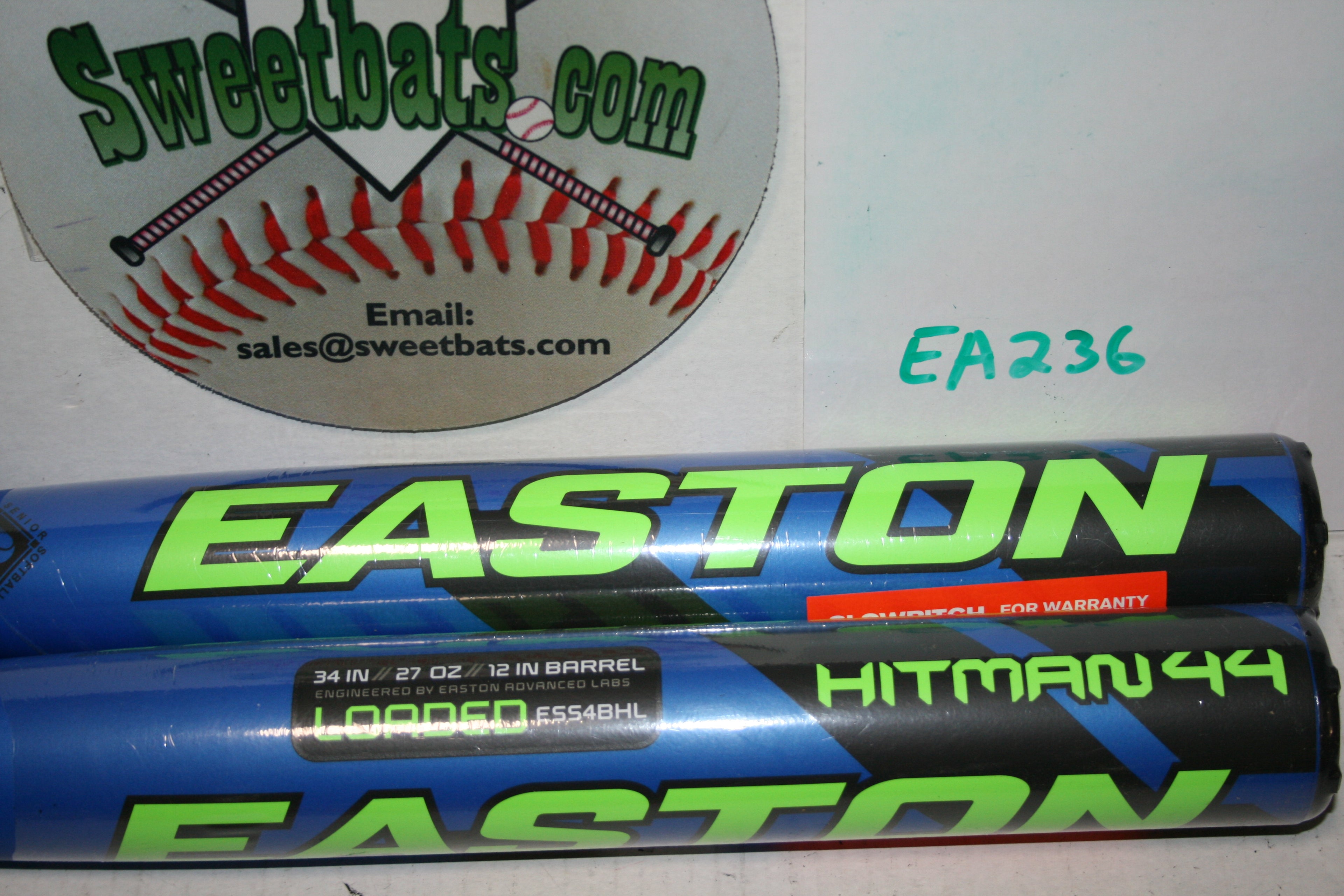 New NIW Easton Helmer Hitman 44 SSUSA Senior Slowpitch BAT ESS4BHL 2 piece pc