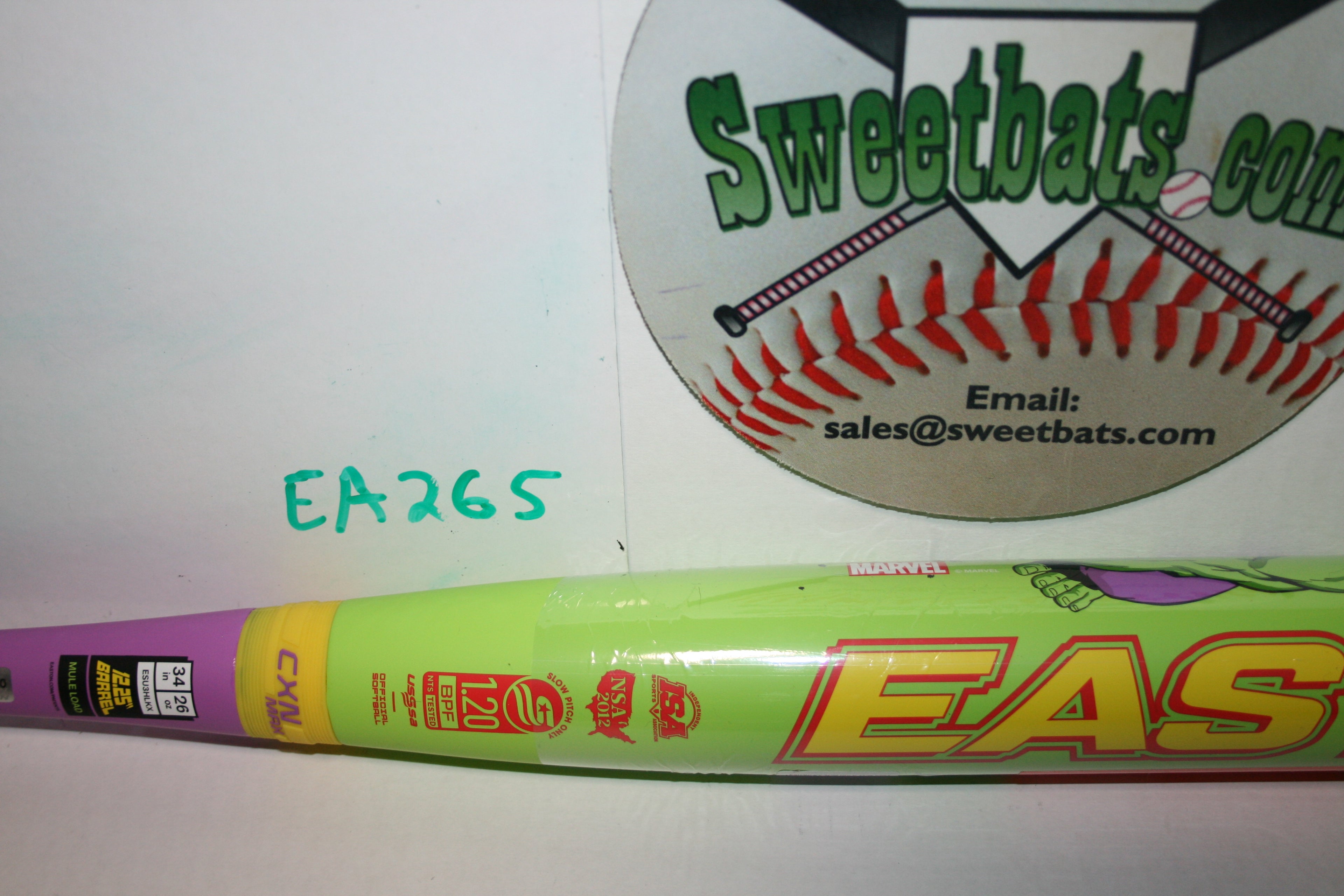 Only 1,000 made! Easton Marvel Incredible HULK Mule Load Slow Softball Bat