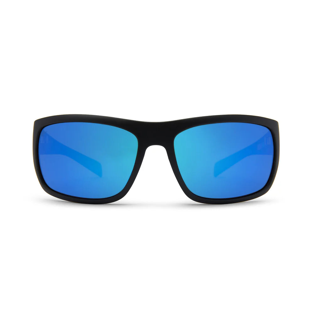 LIGHTHOUSE AMERICAMO Black Pelagic Polarized Mineral Glass Sunglasses Blue Lens