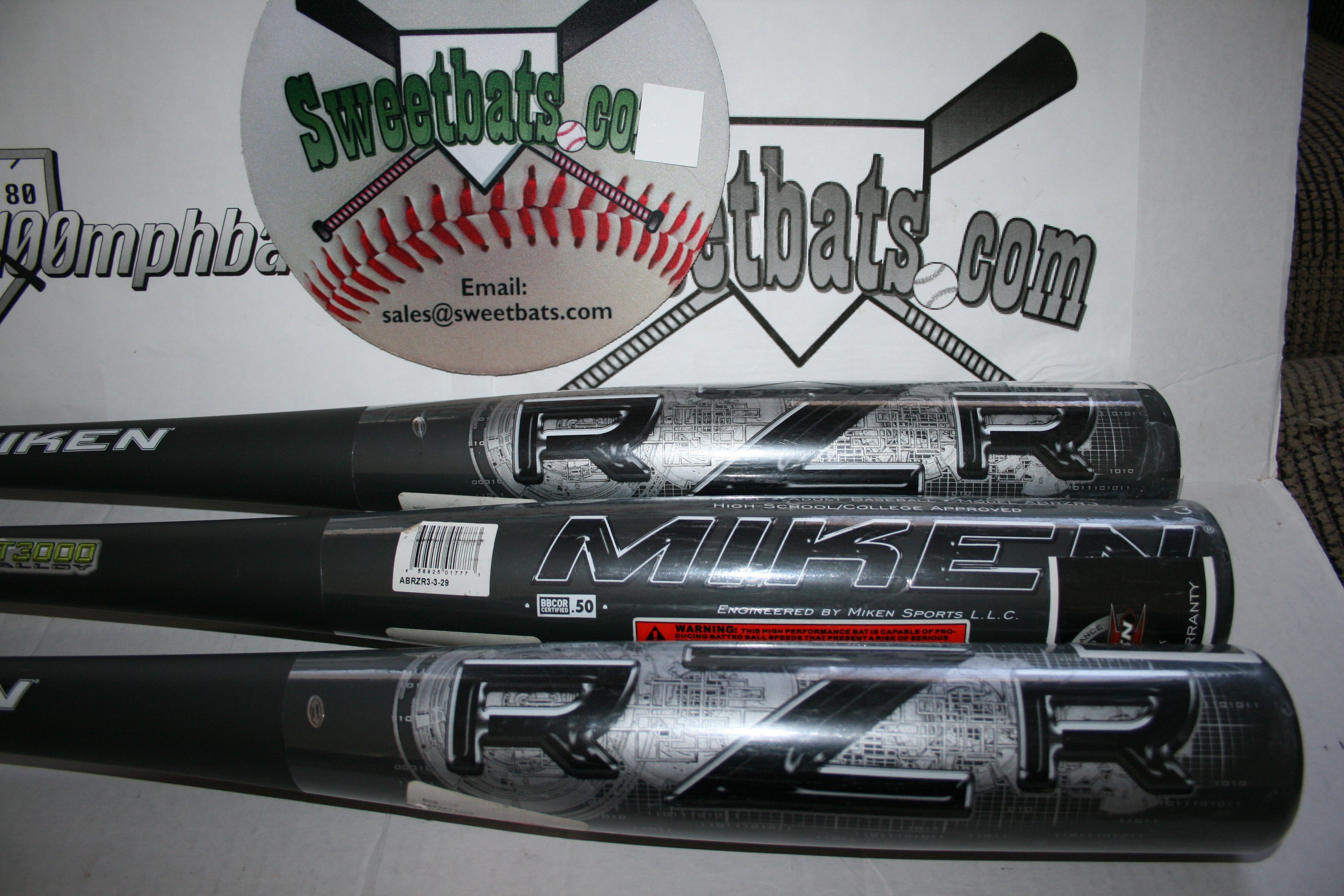 New Miken RZR Baseball Bat Drop 3 32 29 HOT -3 ABRZR3 2 5/8" NIW 2012 BBCOR Alum