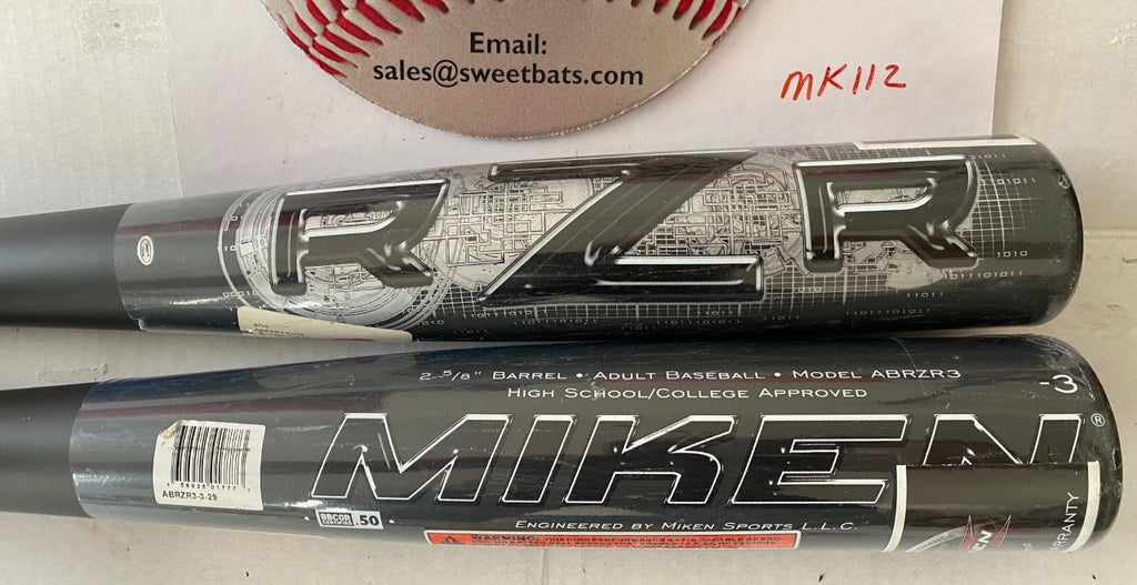 New Miken RZR Baseball Bat Drop 3 32 29 HOT -3 ABRZR3 2 5/8" NIW 2012 BBCOR Alum