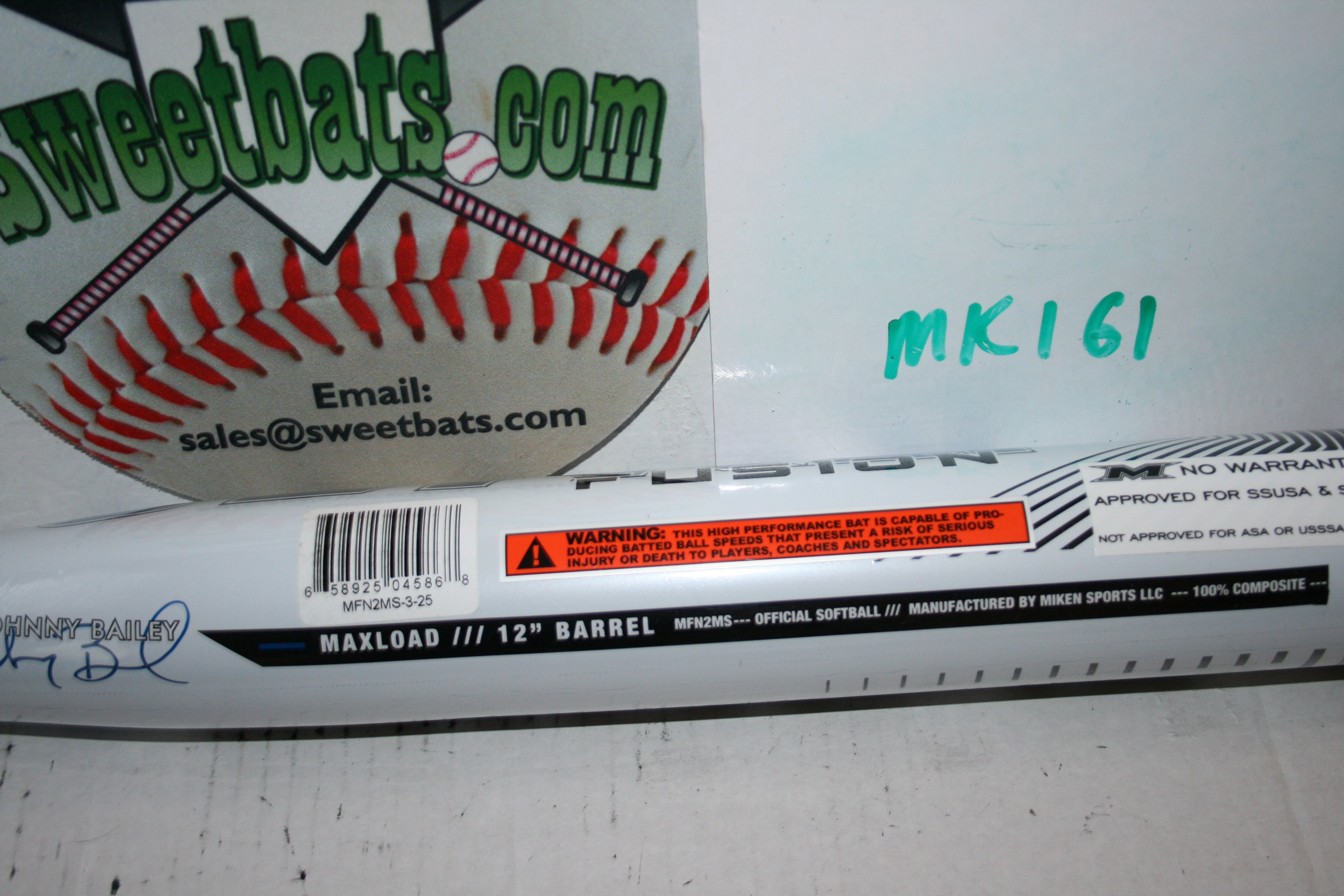 Senior Miken BAILEY ULTRA FUSION MAXLOAD Slowpitch Softball Bat MFN2MS SSUSA 2piece