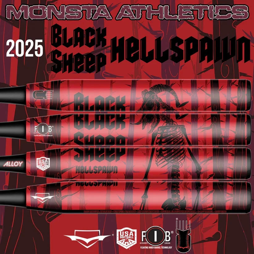 2025 Monsta MX Black Sheep Hellspawn Super Stiff Softball Bat 2 Piece 34 End Load USA