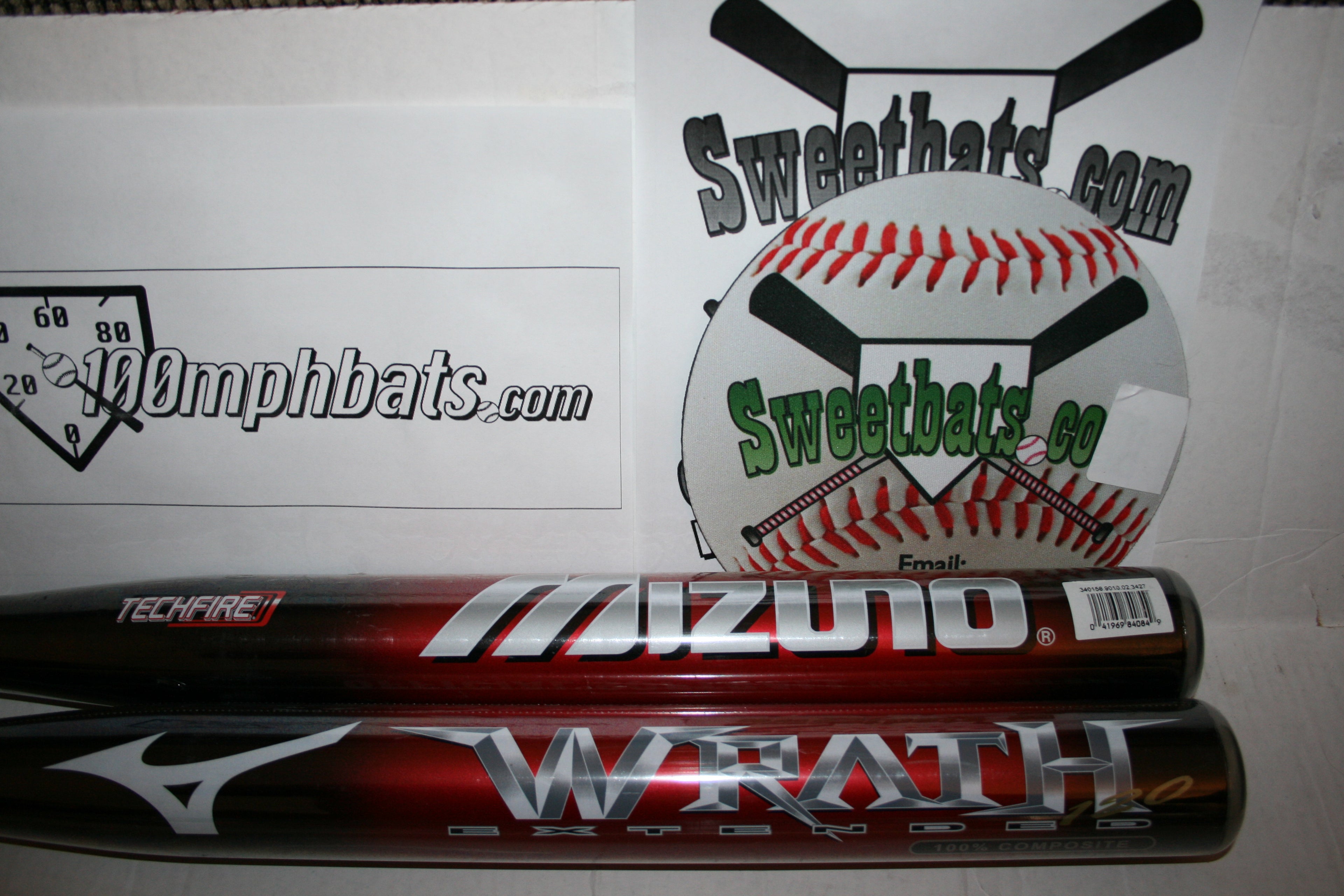 New Mizuno Wrath Extended 120 Softball Bat 34 NIW USSSA 220 Slowpitch Techfire