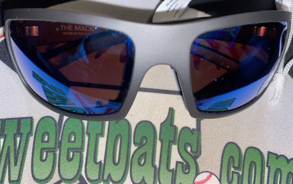 Pelagic Polarized MACK Black Logo Mineral Glass Sunglasses Blue Glass Lens New