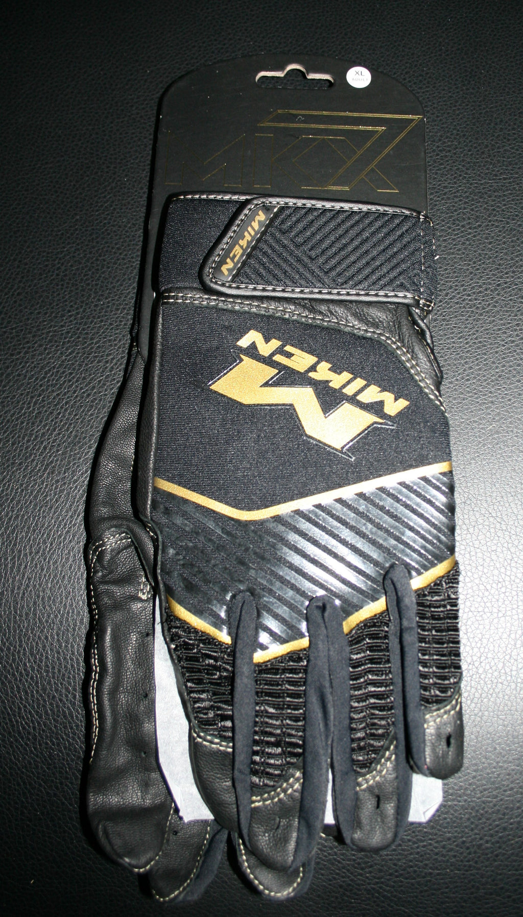 Miken Batting Gloves Black Gold Adult Baseball Softball MK7X PRO Glove Right and Left Pair