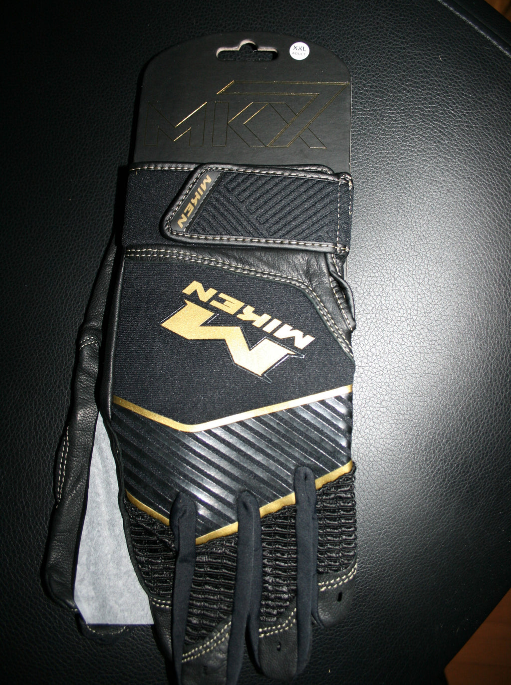 Miken Batting Gloves Black Gold Adult Baseball Softball MK7X PRO Glove Right and Left Pair