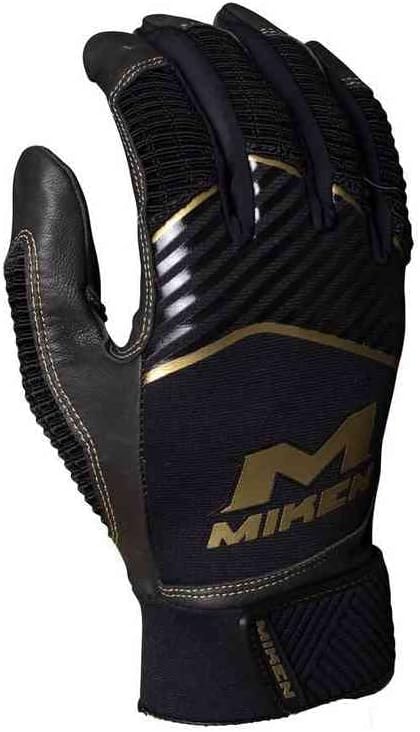 Miken Batting Gloves Black Gold Adult Baseball Softball MK7X PRO Glove Right and Left Pair