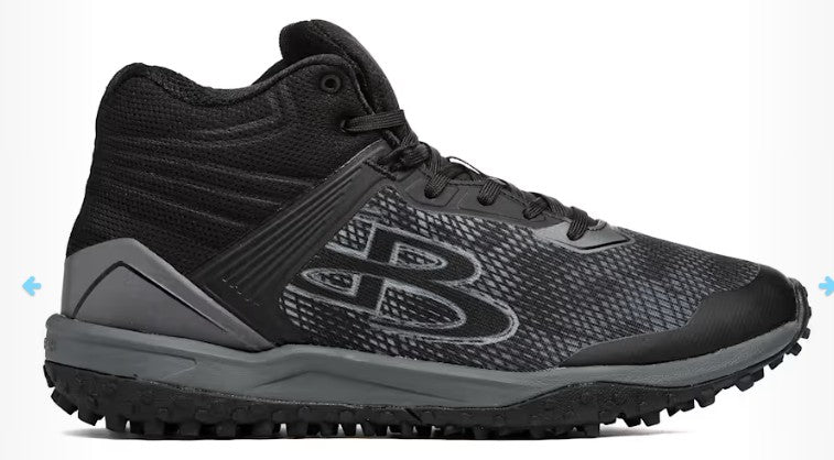 Boombah Turf Cleats Softball Baseball Mens Men's 11 Viper Shadow Mid Black Grey