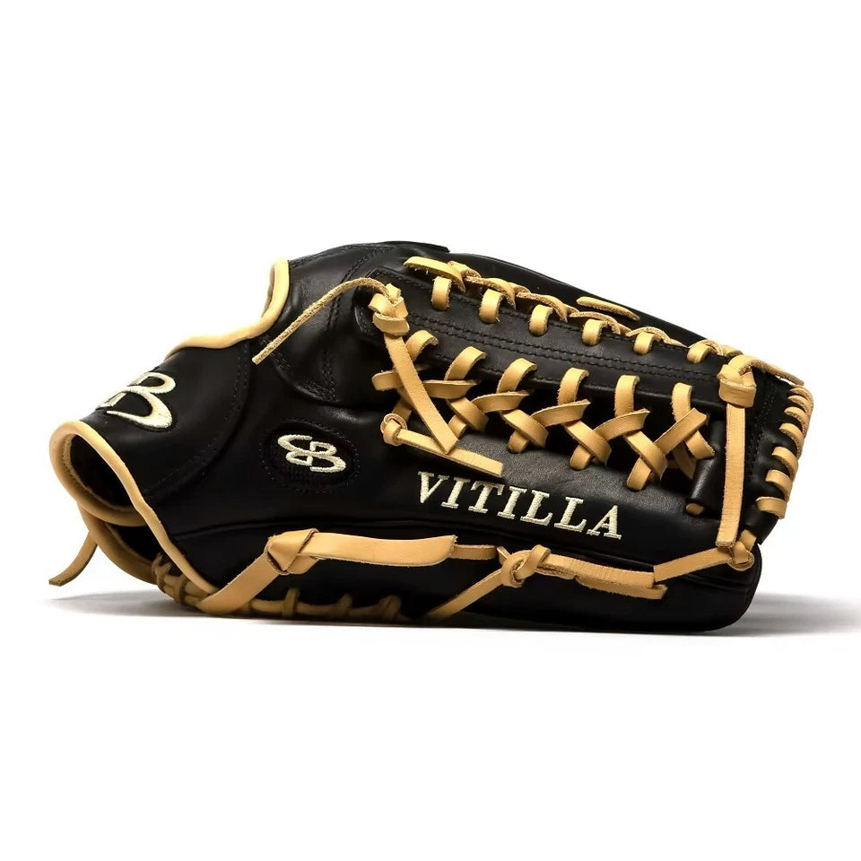 14" Inch BOOMBAH VITILLA Slowpitch Softball Fielding Glove B17 T Web Black Tan