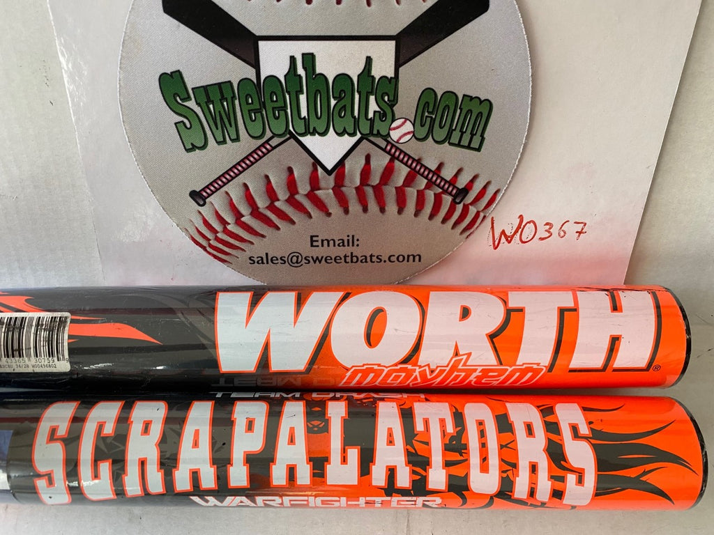 RARE Worth Mayhem Team Drash Scrapalators Softball Bat 34 NIW USSSA 220 SBSCRU UTrip