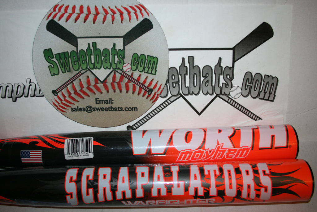 RARE Worth Mayhem Team Drash Scrapalators Softball Bat 34 NIW USSSA 220 SBSCRU UTrip