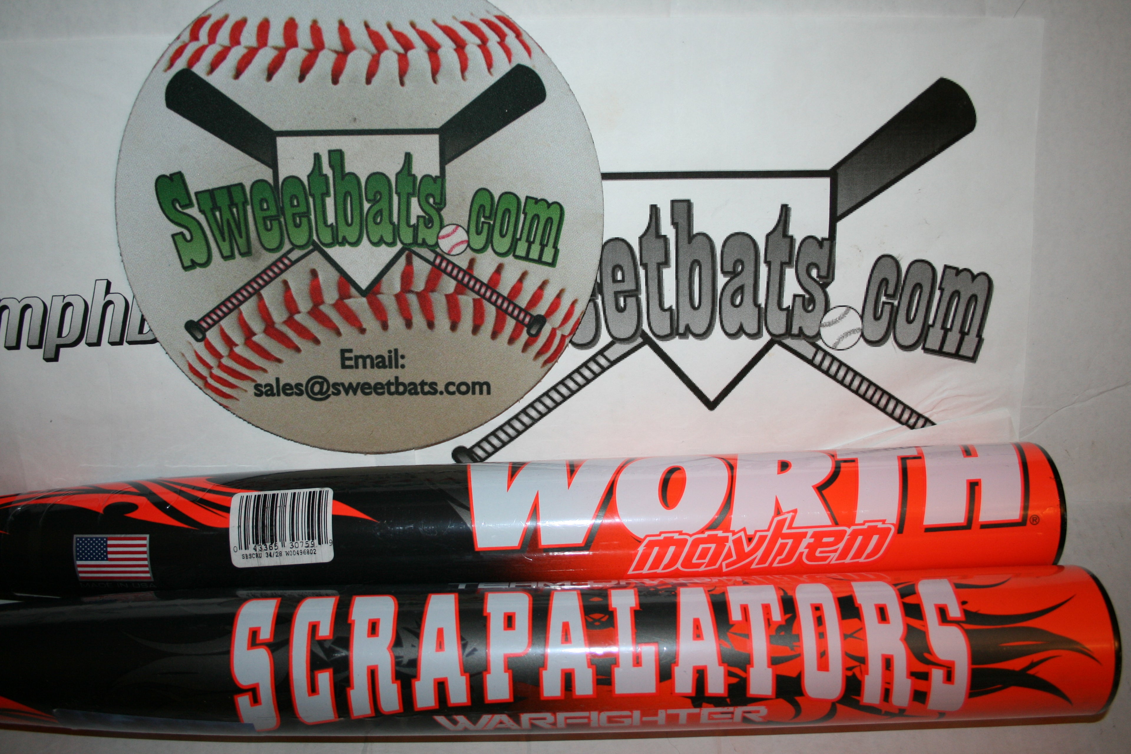 RARE Worth Mayhem Team Drash Scrapalators Softball Bat 34 NIW USSSA 220 SBSCRU UTrip