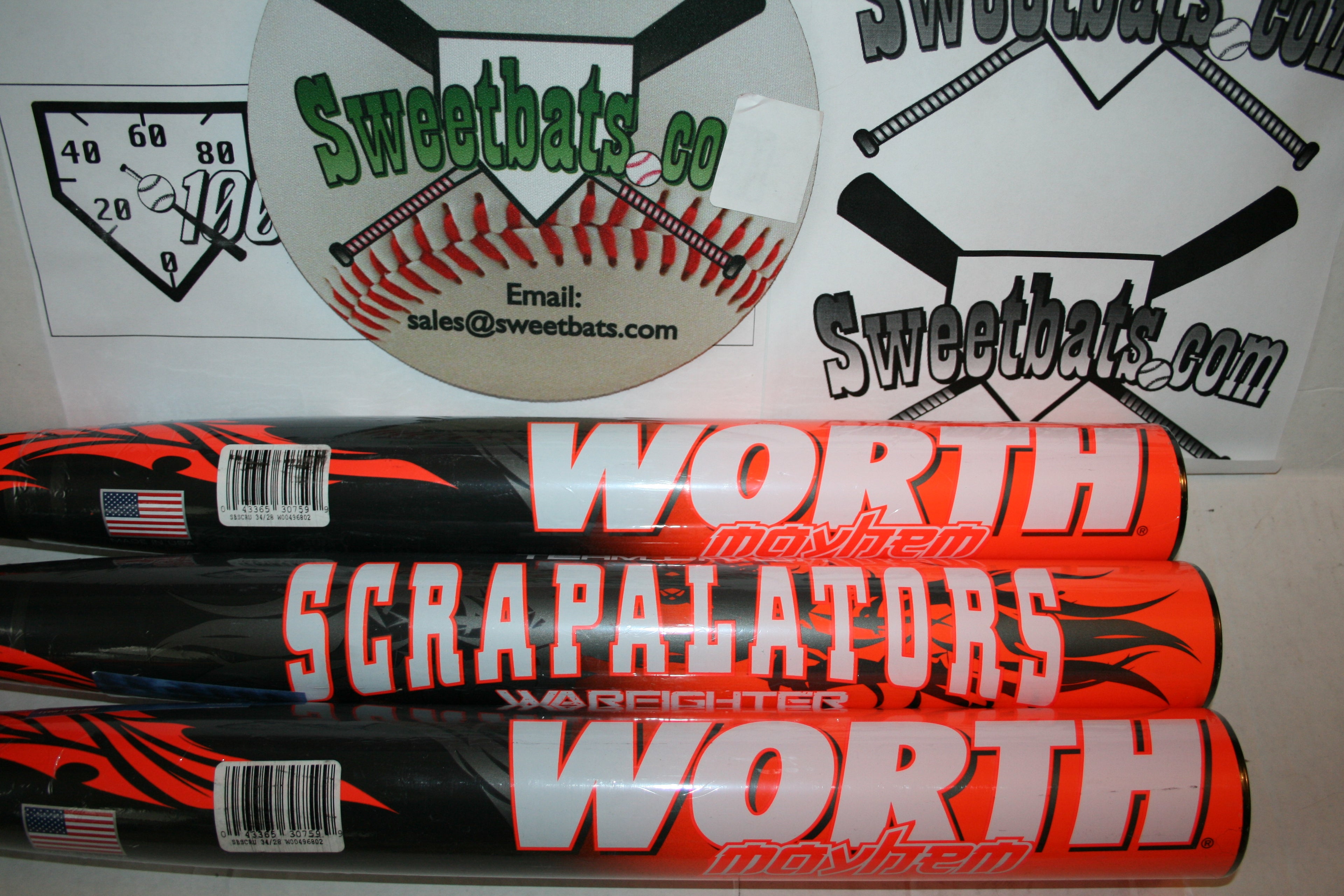 RARE Worth Mayhem Team Drash Scrapalators Softball Bat 34 NIW USSSA 220 SBSCRU UTrip