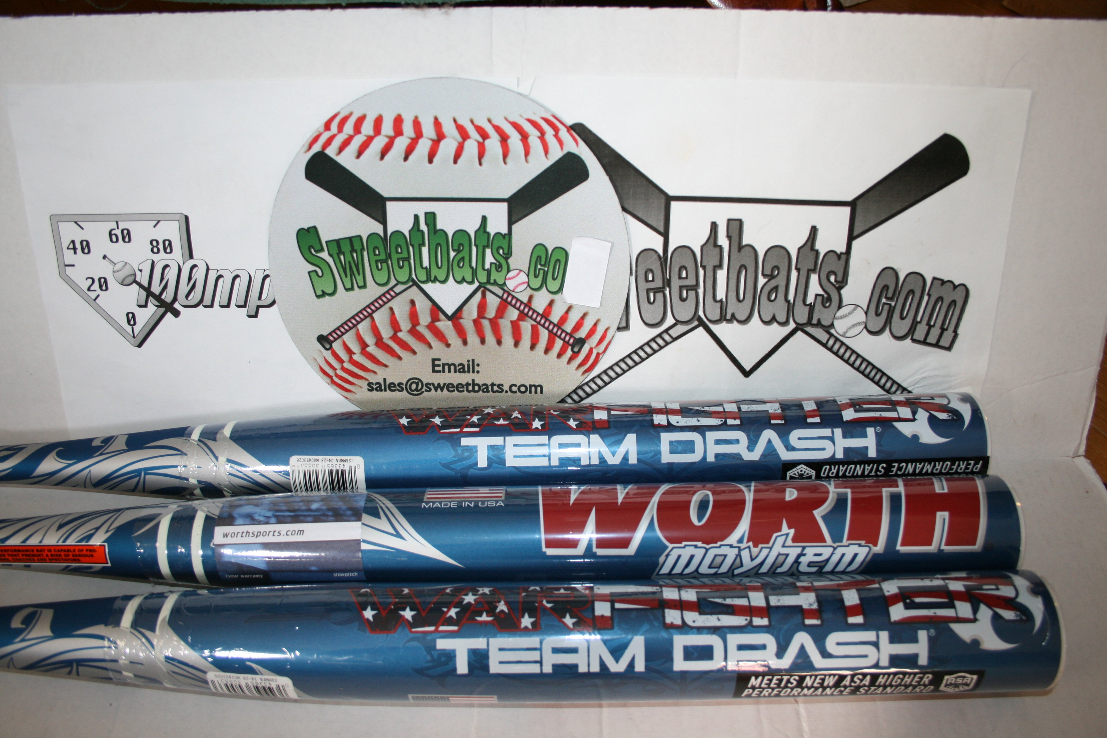 Worth Mayhem Team Drash Warfighter Softball Bat 34 NIW ASA USA Softball SBMWFA Slowpitch