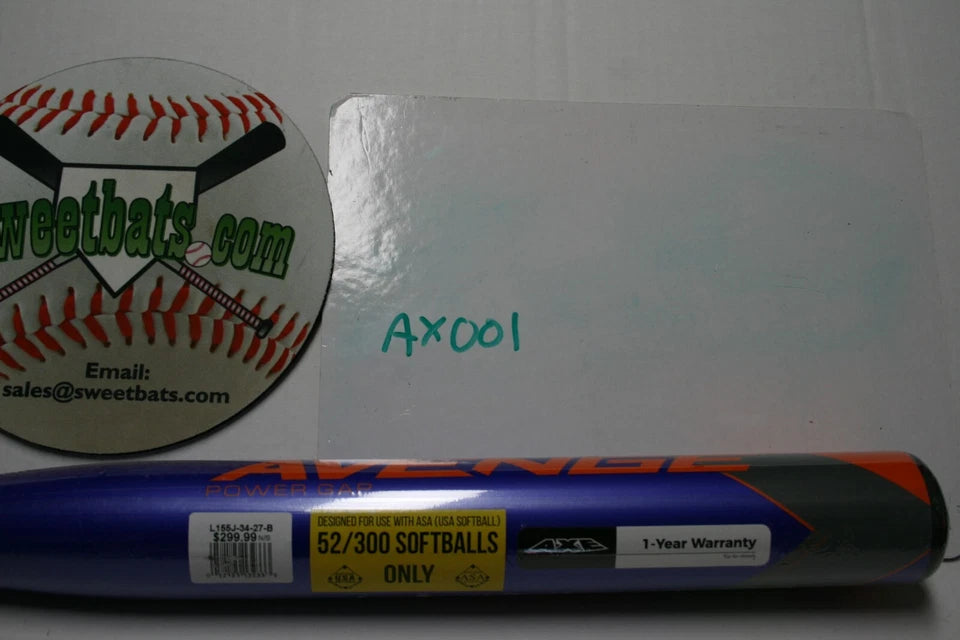 NIW AXE AVENGE Softball Bat ASA USA Softball L155J 52 300 Power Gap Charged NEW WSBC