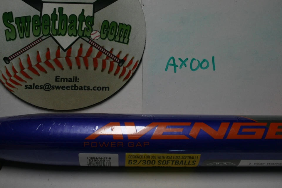 NIW AXE AVENGE Softball Bat ASA USA Softball L155J 52 300 Power Gap Charged NEW WSBC