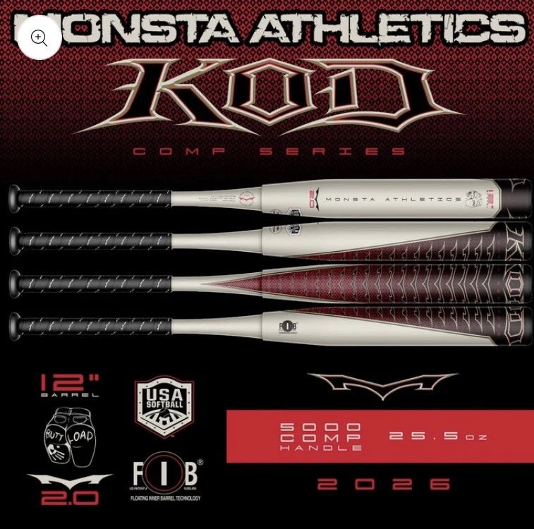New End Load 2026 Monsta COMP SERIES BUTTLOAD King of Diamonds KOD Softball bat ASA USA 25.5 2 piece