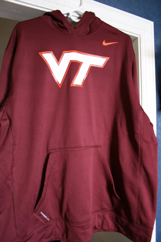 VIRGINIA TECH VT HOKIES Nike Therma Fit Sweatshirt NEW NWT Maroon Football XL